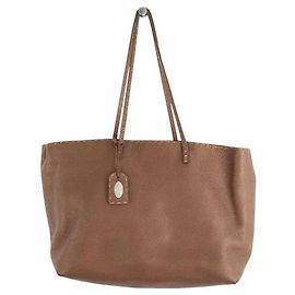 Fendi Bolsa tote de couro marrom Marrom