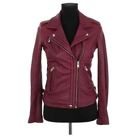 Iro Burgundy Leather Jacket Dark red