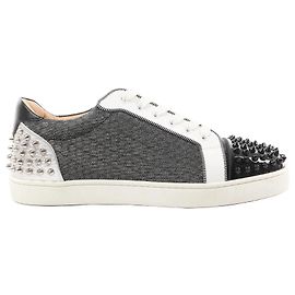 Christian Louboutin Seavaste 2 Orlato Spike-Leder Freizeitsneaker in Grau, Größe 41 EU Grau