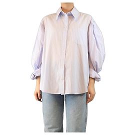 Simone Rocha Camicia a righe blu con maniche a sbuffo - taglia UK 10 Blu