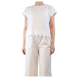 Simone Rocha T-shirt blanc à ourlet brodé - taille M Blanc
