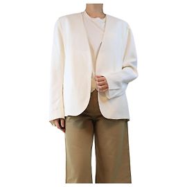 Totême Blazer blanco sin cuello - talla UK 12 Blanco