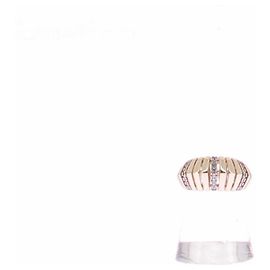 APM Monaco Bague "Rayon de soleil" dorée et strass Doré