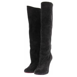 Christian Louboutin Botas de ante negro Negro