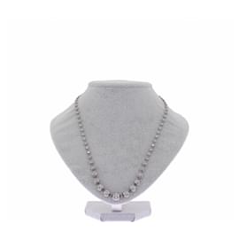 Miu Miu Colar prateado com strass Prata