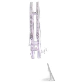 APM Monaco Bracciale "Doppia Linea" Argento con Strass Argento