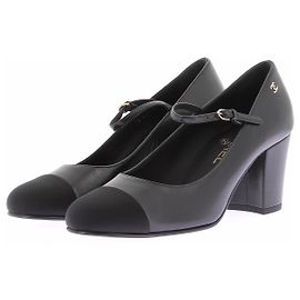 Chanel Mary Jane black leather heels Black