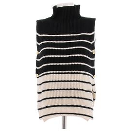 Autre Marque Pull sans manches marinière en cachemire Noir