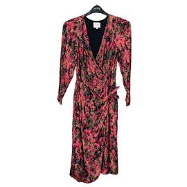 SéZane Vestido envelope Armonie Floral de seda Multicor