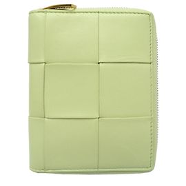 Billetera bifold para mujer Bottega Veneta Verde Amarillo