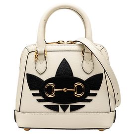 Bolsa Gucci Mini de couro branco Adidas Horsebit 1955 com alça superior Branco