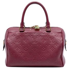 Louis Vuitton Red Monogram Empreinte Speedy Bandouliere 25 Red Dark red