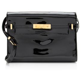 Saint Laurent Patent Leather Manhattan Medium Shoulder Bag Black