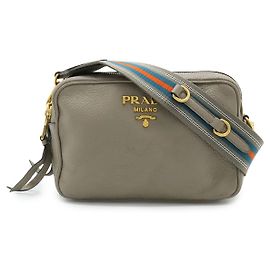 Bolsa de Ombro 2WAY em Couro Prada Cinza