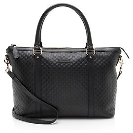 Gucci Microguccissima Leather Joy Medium Zip Tote Black