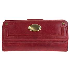 Chloé Chloe Red Leather Long Wallet Red