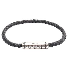 Dior Cannage Leather Stainless Bracelet Black