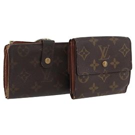 Billetera Monograma LOUIS VUITTON 2 Set LV Auth BA11350 Monograma