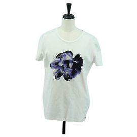 Camiseta de manga curta em algodão branca Salvatore Ferragamo Auth 158586M Branco