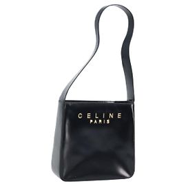Céline Borsa a Spalla CELINE in Pelle Nera Oro Auth LNZ211 Nero D'oro