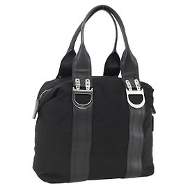 Christian Dior Tote Bag Nylon Black Silver Auth BSZ026V Black Silvery