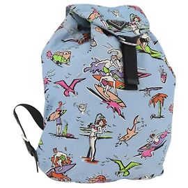 PRADA Rucksack aus Nylon hellblau silber authentisch LNZ330 Silber Hellblau