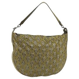 Sac à épaule Salvatore Ferragamo en daim kaki Auth 172292 Kaki