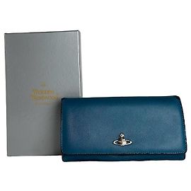Vintage Vivienne Westwood Leather Wallet Blue Blue