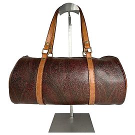 Sac de bowling en cuir monogramme paisley vintage Etro Orange