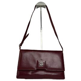 Borsa a spalla in pelle vintage Givenchy bordeaux Bordò