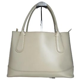 Vintage Issey Miyake Lederhandtasche Weiß Creme Weiß