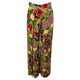 Calça de cetim multi flores Barbara Bui Multicor