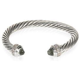 Bracelete clássico de cabo em prata esterlina, prasiolita e diamantes de David Yurman Outro