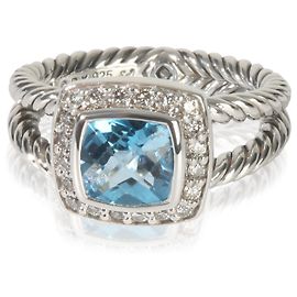 Anel de prata esterlina com topázio e diamantes de David Yurman Outro