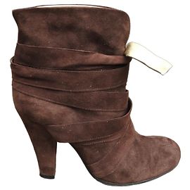 Bottines Marc Jacobs en daim marron Marron foncé