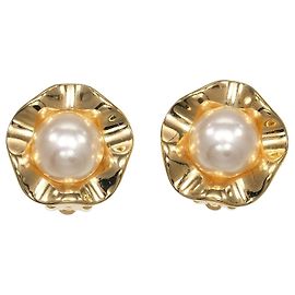 Autre Marque Pendientes de perla falsa Nina Ricci Dorado