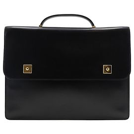 Hermès Hermes Danube 38 Calf Briefcase Black