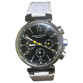 Louis Vuitton Tambour Chronograph LV Watch Black White