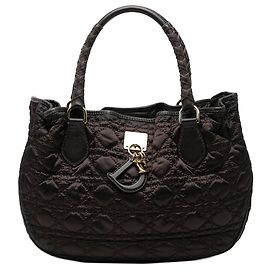 Dior Brown Nylon Cannage Lovely Handbag Brown Dark brown