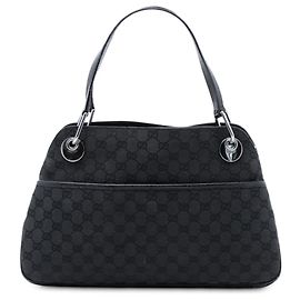 Sac à épaule Gucci en toile GG noire Eclipse Noir