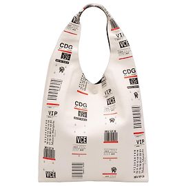 Maison Martin Margiela Maison Margiela White Boarding Pass Printed Leather Tote White