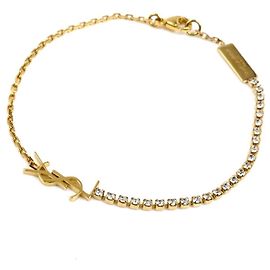 Pulseira de charme em strass banhada a ouro Saint Laurent Outro