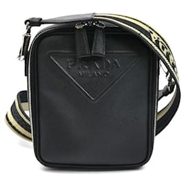 Prada Black Leather Shoulder Bag Black