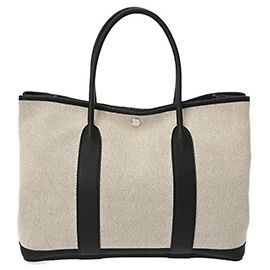 Hermès Hermes Garden Party PM Handbag Black Cream