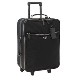 PRADA Carry Case Nylon Black Silver Auth am10829 Black Silvery
