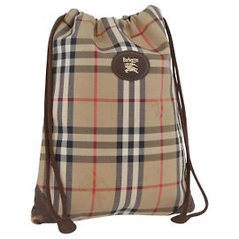 Beige Nova Check Tasche aus Canvas von Burberrys Auth 173994 Beige