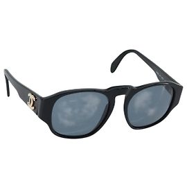 CHANEL Sunglasses plastic Black CC Auth bs33724 Black