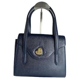Vintage Courreges Leather Handbag Navy Navy blue