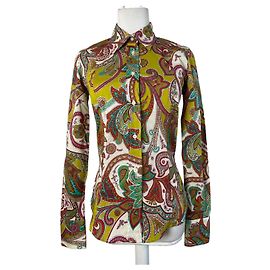 Etro Camisa de seda abstrata vintage Emilio Pucci Multicolor 40/L Multicor
