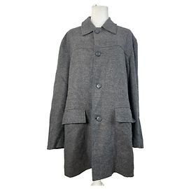 Vintage Givenchy Wollmantel Grau Grau